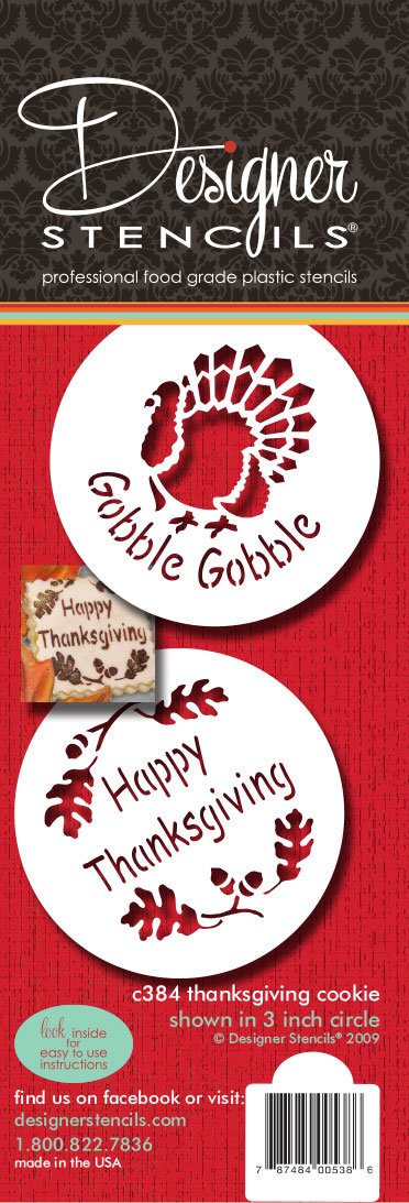 Designer Stencils Thanksgiving Cookie Set, Beige/Semi-Transparent