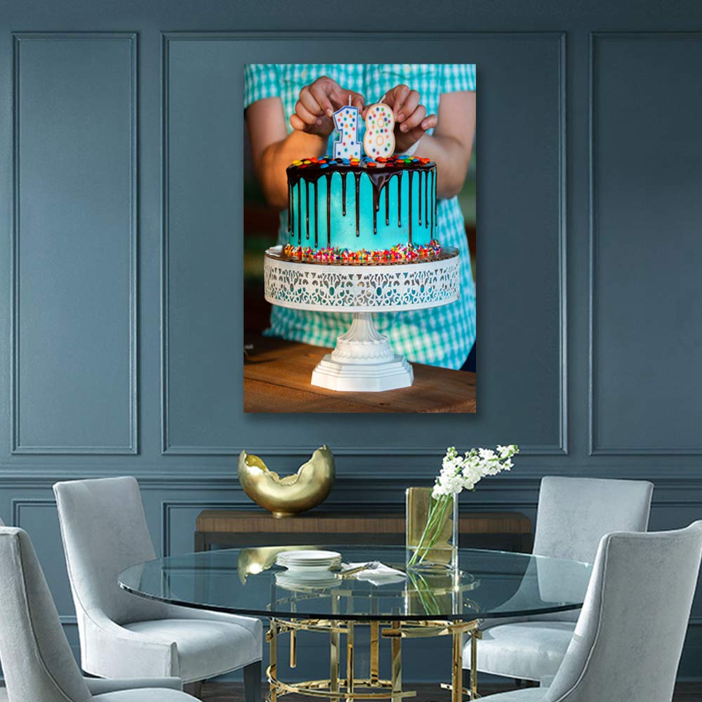 H5Print Custom Canvas Prints Personalized Wall Art With Your Birthday Party Photos/Pictures Digitally Printed - 24X16Inches