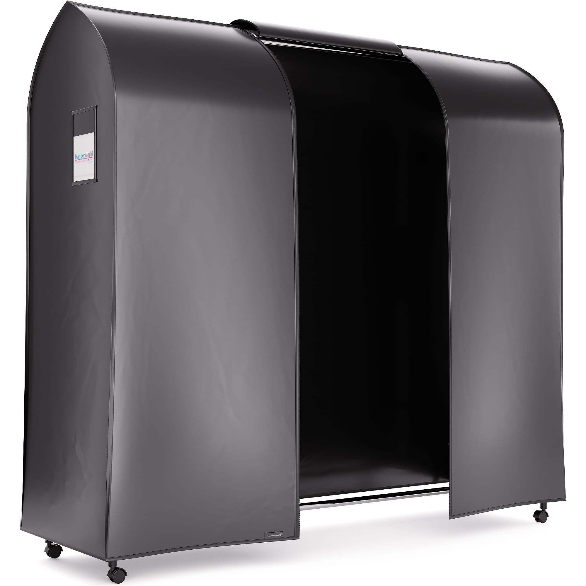 Hangerworld 6Ft Large Black Clothes Rack Cover With 2 Zippers - Waterproof Nylon, Breathable, Dust Protector For Storage (Garmen