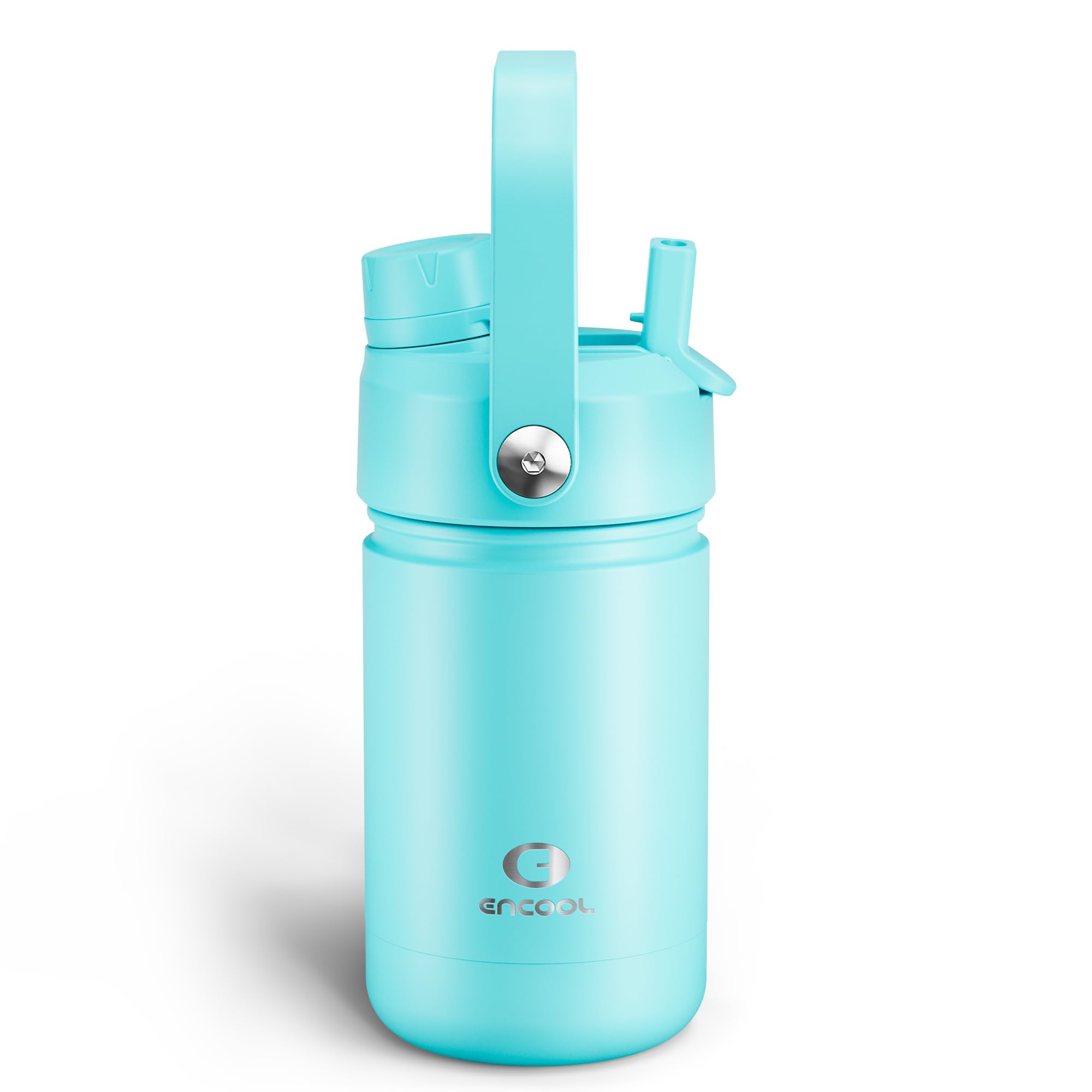 Kids Insualated Water Bottle with Straw - 12oz Stainless Steel Water Bottle with Dual Spouts, Leak-Proof, BPA-Free, Double Wall 