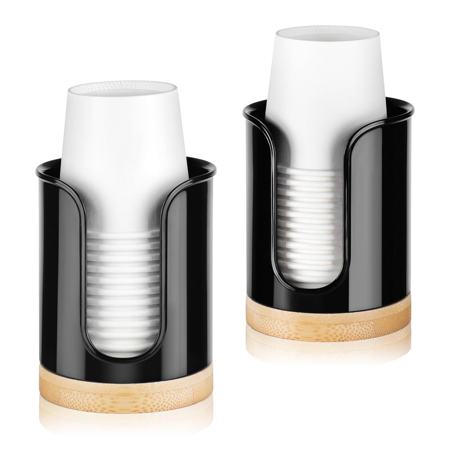 Bathroom Cup Holder - Small Cup Dispenser For Dixie 3 Oz Bathroom Cups, 3 4 Ounce Mouthwash Cup Dispenser - Pc/Bamboo, Black, Pa