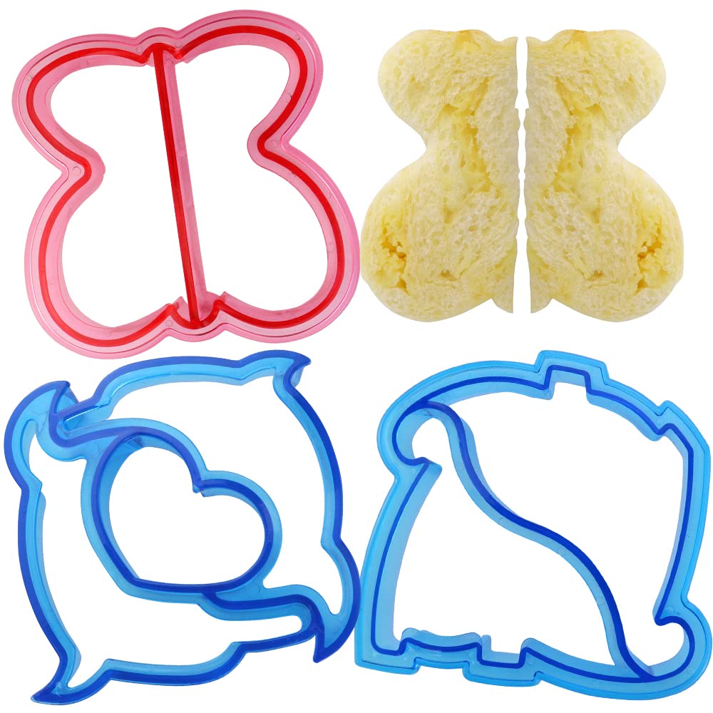 Hengke 3 Pcs Sandwich Mold Sandwich Cutter In Cute Color And Creative Shapes Sandwich Maker Crust Cutter For Kids Boys Girls Diy