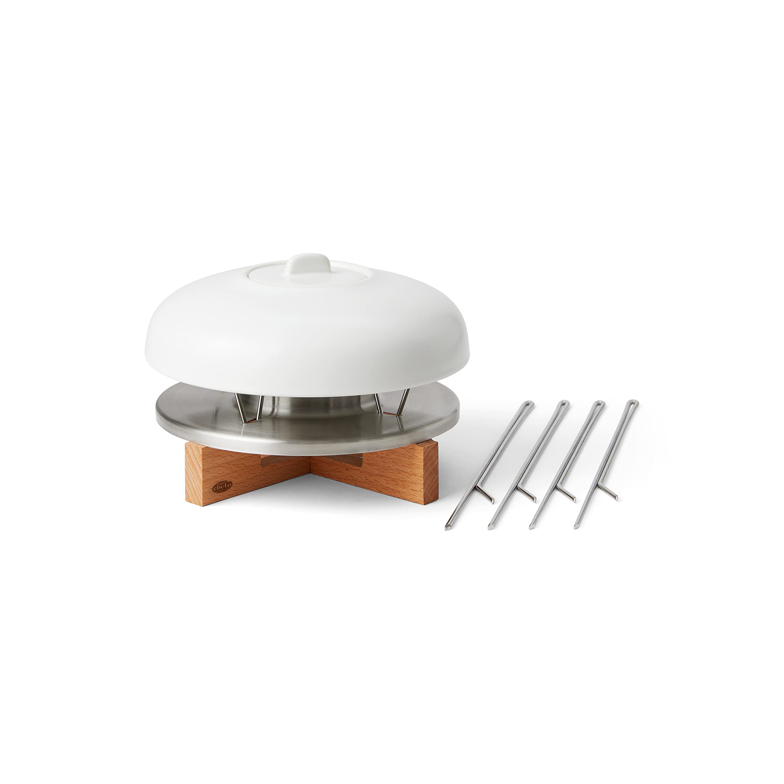 Chefn Sweet Spot Tabletop Smores Maker, Can Be Used Indoors Or Outdoors, White/Wood