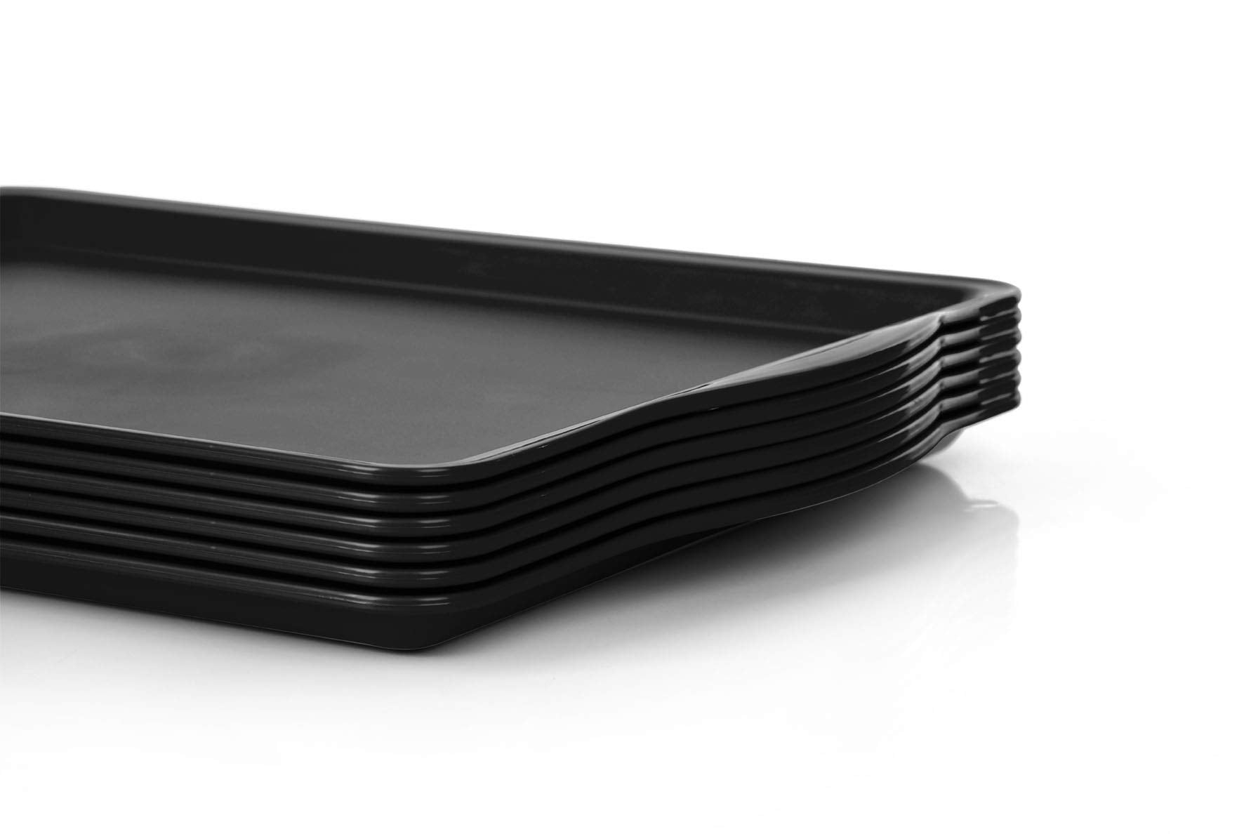 Mintra Home Durable Serving Tray (6Pk, Black)