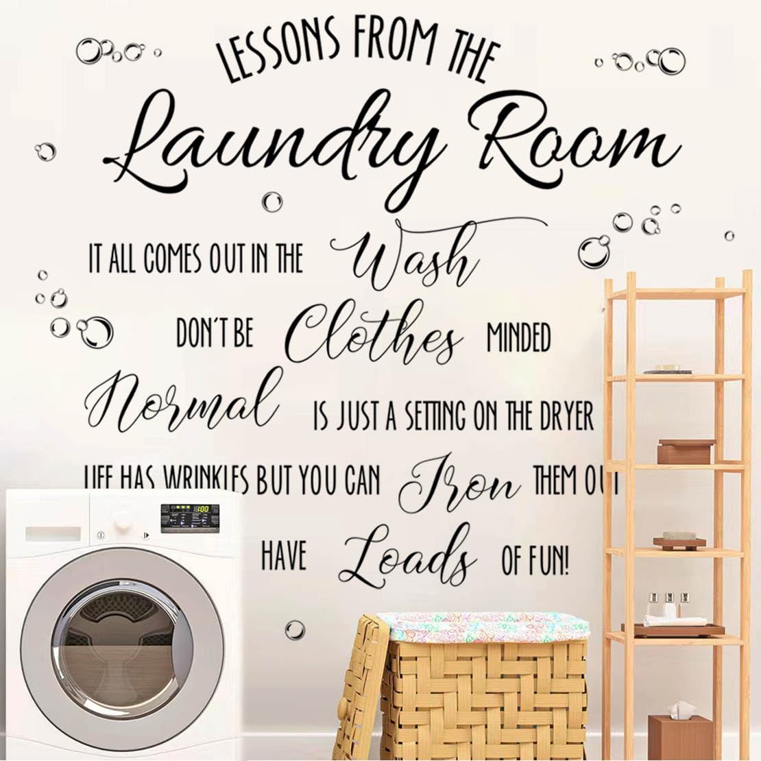Laundry Room Decal Quote Lessons From The Laundry Room Wall Sticker Laundry Room Vinyl Wall Decal Wash Dry Vinyl Laundry Sticker