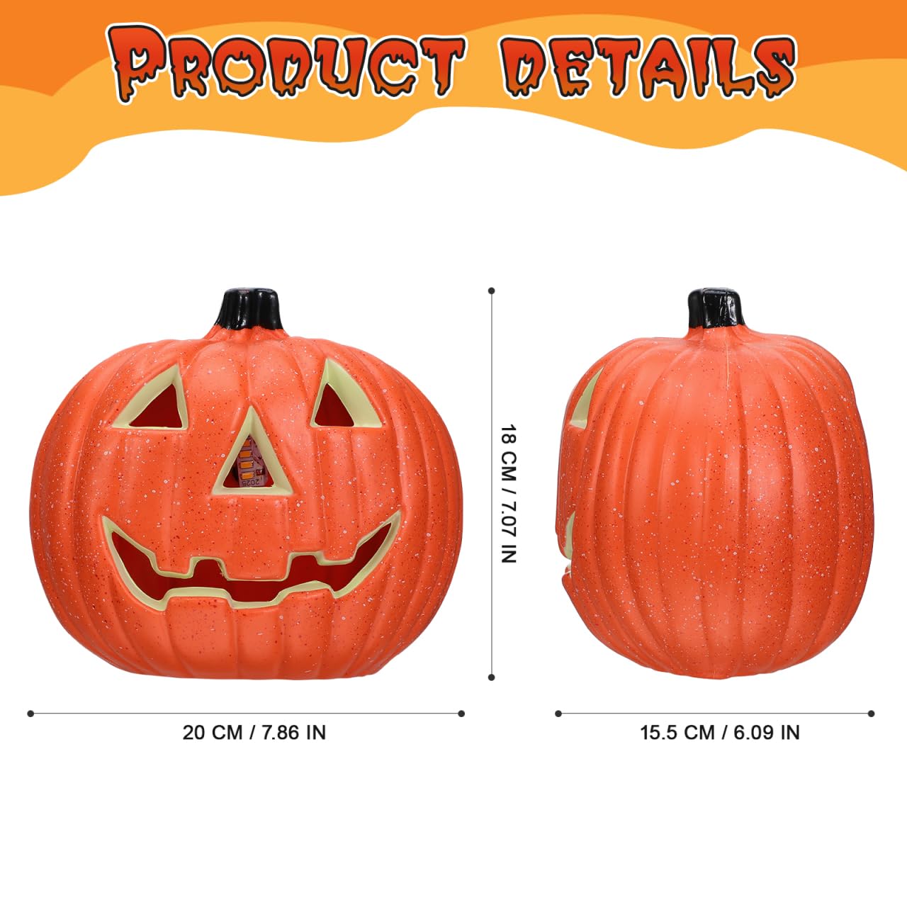Toddmomy 1pcs Jack O Lantern Pumpkins: Halloween Light Up Jack O Lantern Pumpkin Decorations for Tabletop Decorations Props,8inc