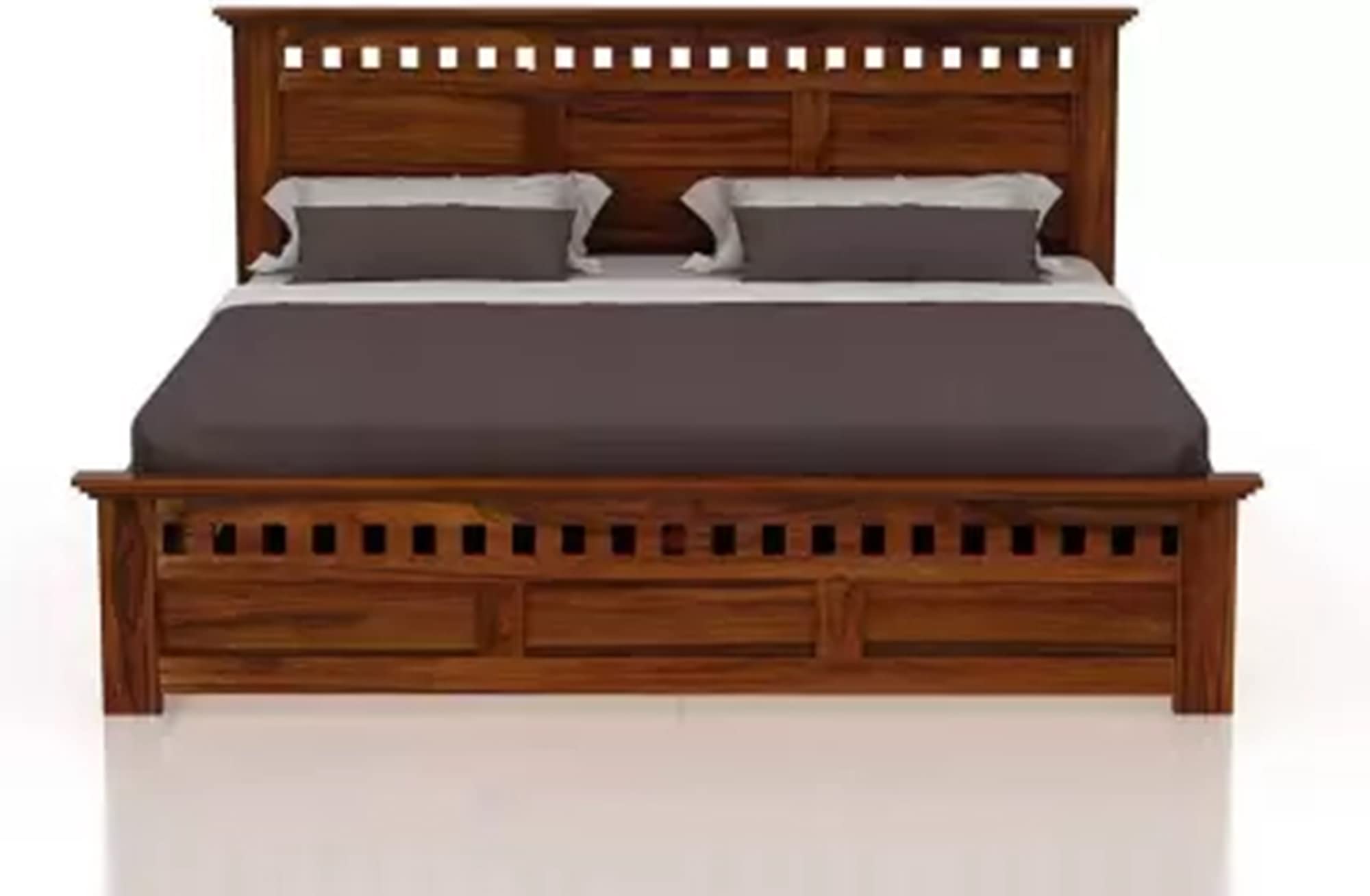 Mamta Decoration Sheesham Wood Queen Size Bed With Box Storage Solid Wood Double Bed Wooden Palang Bed For Bedroom Living Room H