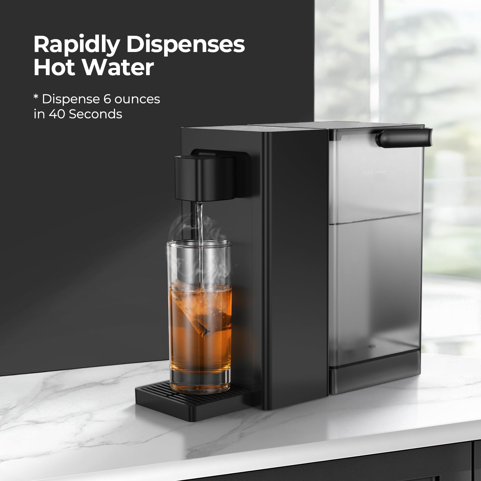 Narcissus D30 Instant Hot Water Dispenser Countertop For Rapid Heating & Dispense, Adjustable 5 Temp & 4 Water Volume Dispense,