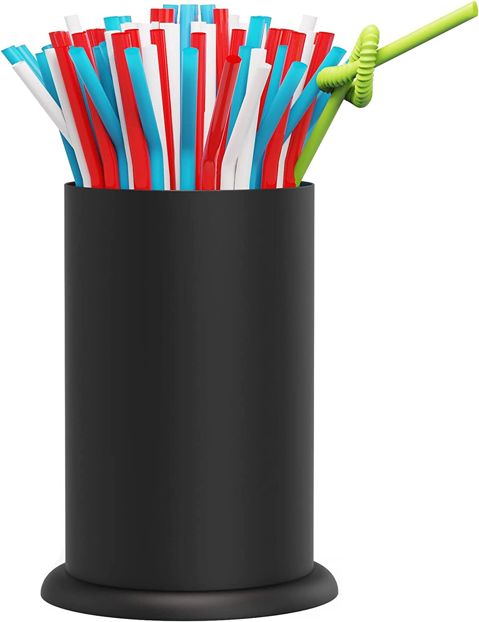 Mylifeunit Straw Holder Dispenser, Stainless Steel Kitchen Utensil Organizer 6.7 '' X 4.9 '', Black