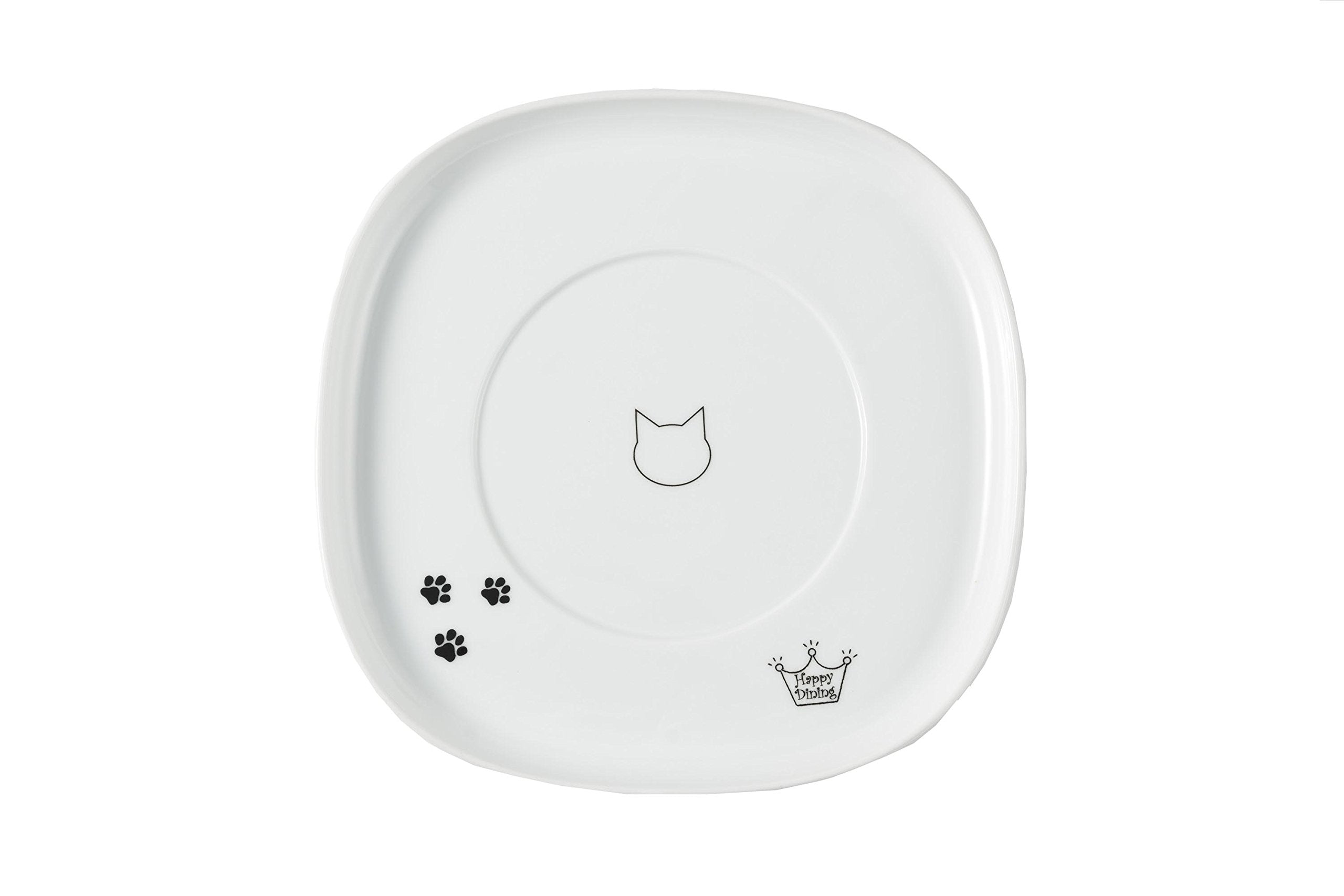 Necoichi Raised Cat Bowl Dining Tray (White, Single)