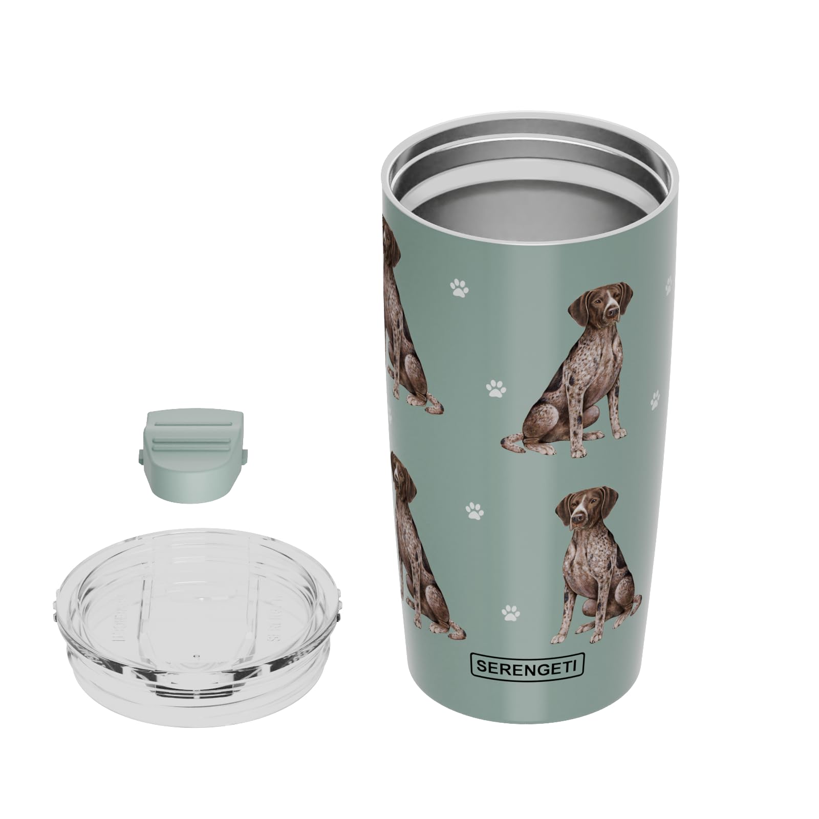 German Shorthaired Pointer Tumbler Serengeti 16 Oz Stainless Steel, Vacuum Insulated Tumbler With Spill Proof Lid - 3D Print - I