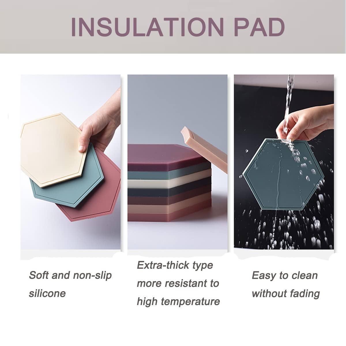Silicone Placemats,Placemats For Kids,Waterproof Heat Resistant Non-Slip Anti-Scald Pad For Dining Table,Set Of 4, Non-Slip, Oil