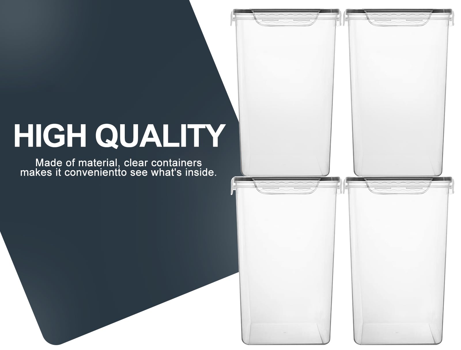 M Mcirco Extra Large 7Qt / 6.5L/220Oz Tall Food Storage Containers, Wide & Deep, 4-Piece Plastic Airtight Kitchen Pantry Storage