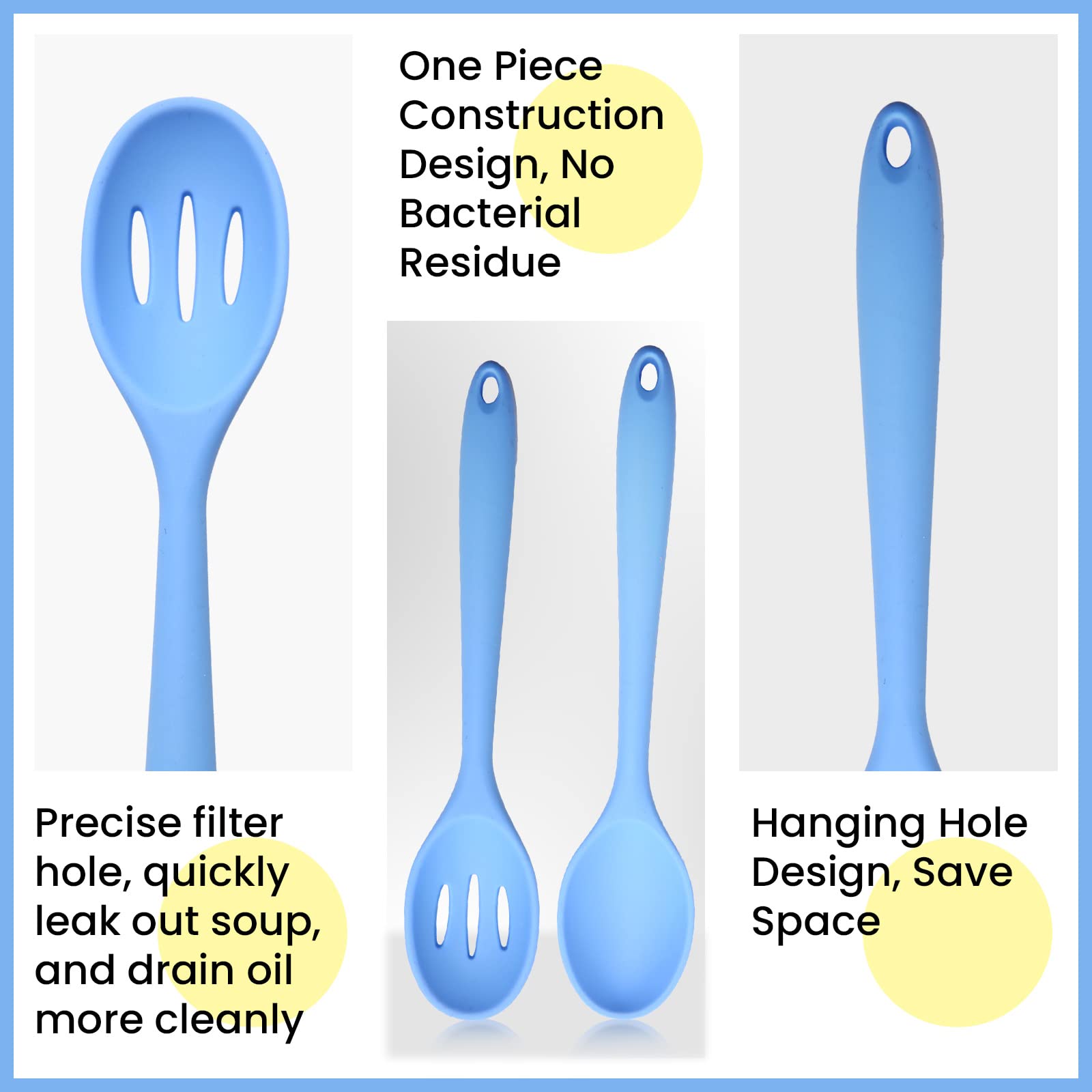 Mixing Spoons, Silicone Slotted Spoon, Silicone Spoons For Cooking, Serving Spoons For Mixing, Serving, Draining, Stirring, Dish
