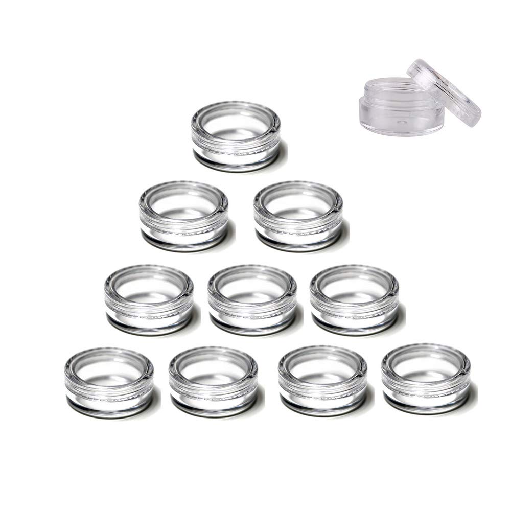 Gbstore 3 Gram Plastic Cosmetic Containers,For Eye Shadow Nails Powder Jewelry Cosmetic Lip Balm Lip Gloss Cream Lotion And Crea