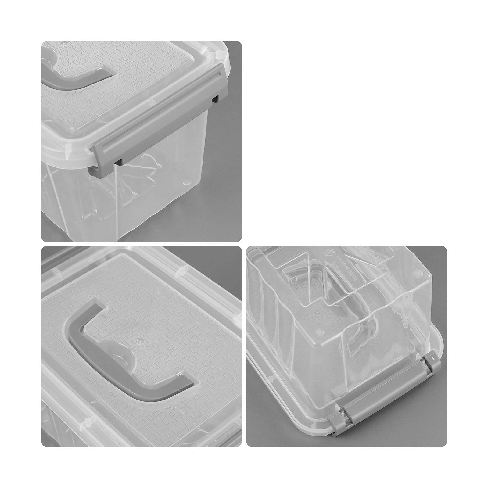 Joyeen 3 L Small Storage Bins, Clear Storage Box With Lid, 6 Pack