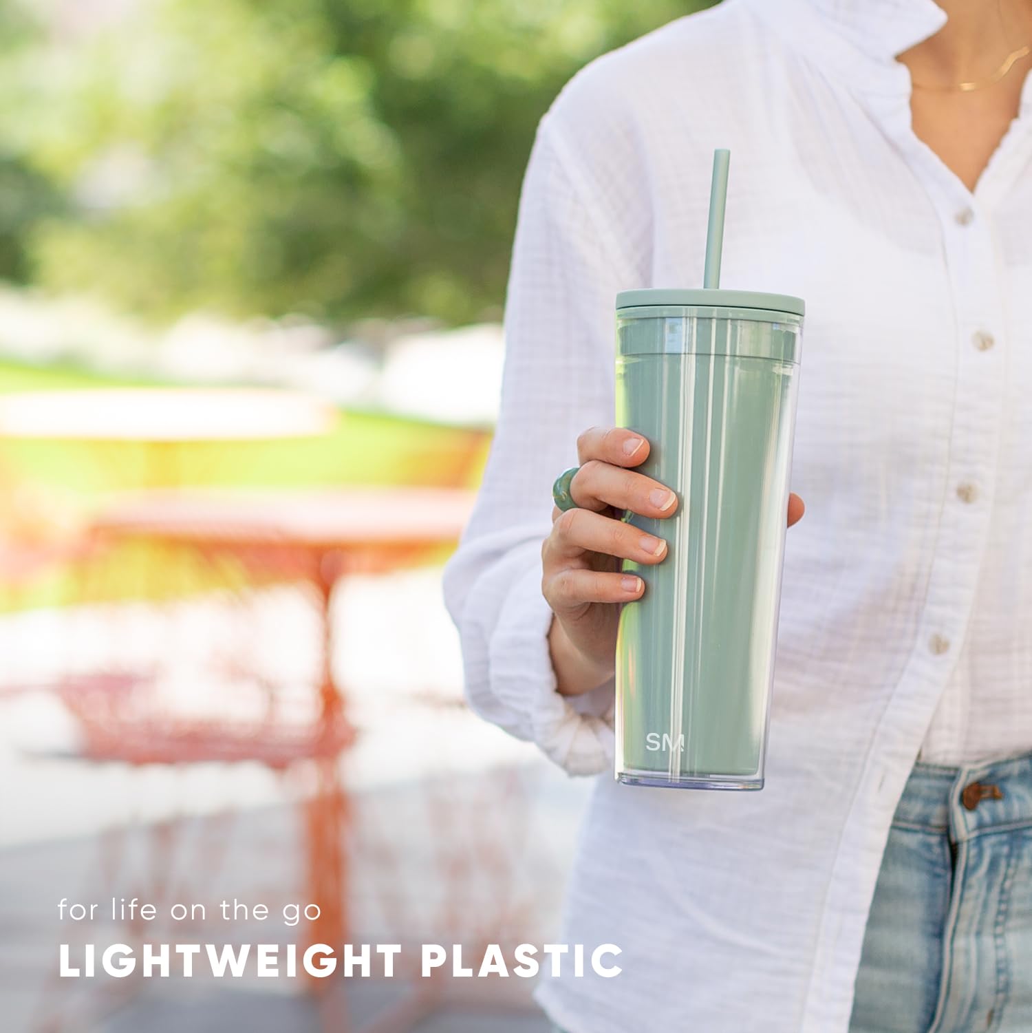 Simple Modern Plastic Tumbler with Lid and Straw | Reusable BPA Free Iced Coffee Cups Double Wall Smoothie Cup | Gifts for Women