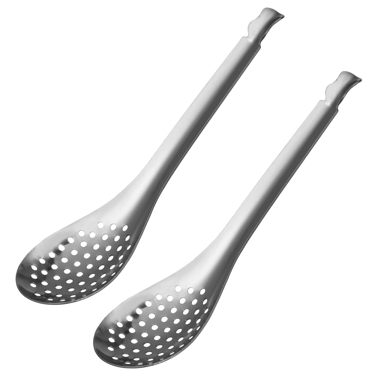 Jojofuny 2 Pack Small Slotted Spoons Spherification Spoon Stainless Steel Caviar Spoon Cooking Gadgets Caviar Box Spherification