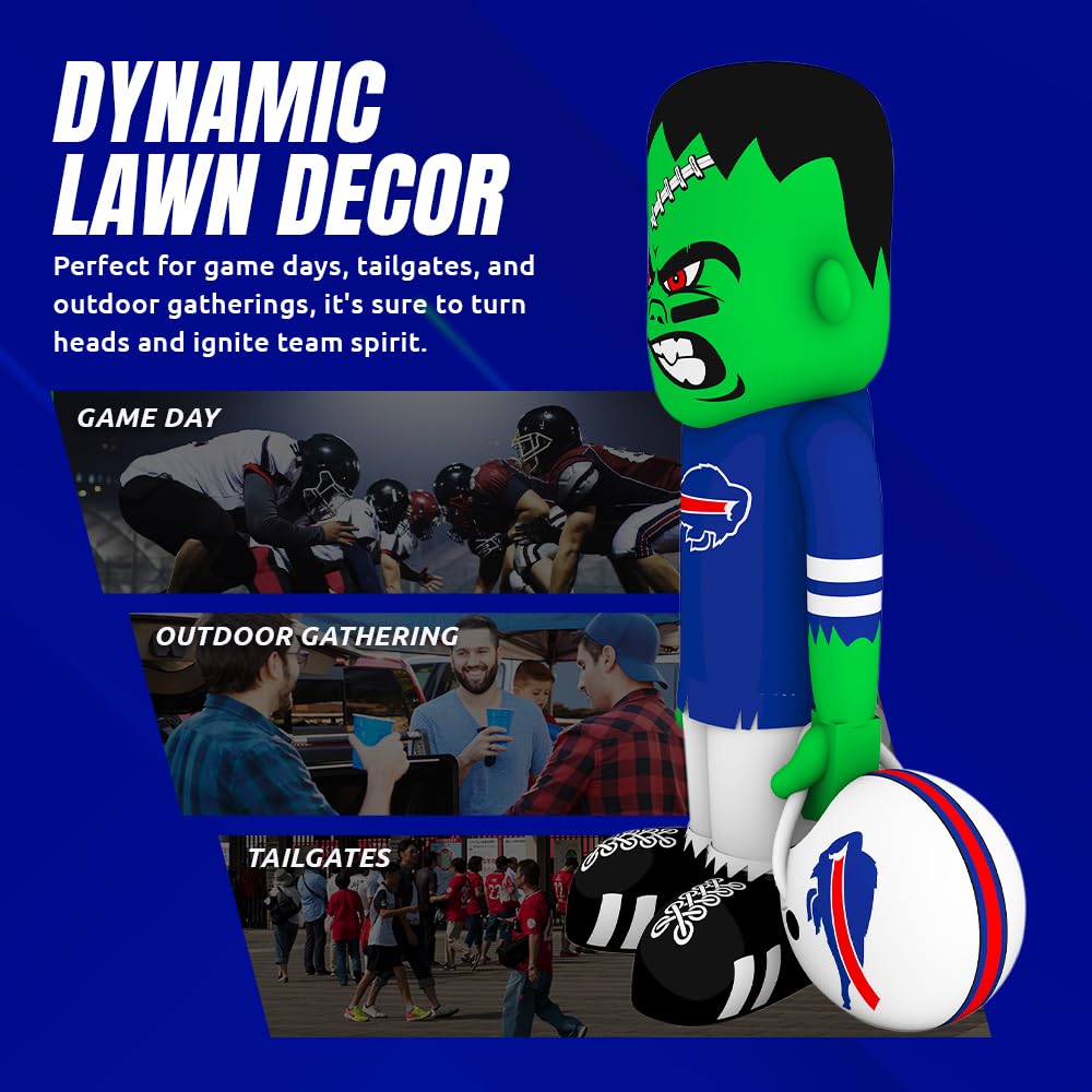 Sporticulture NFL Buffalo Bills 7 8 Blow Up Inflatable Steinbacker with LED Lights & Built-in Blower - Balloon Merchandise Decor