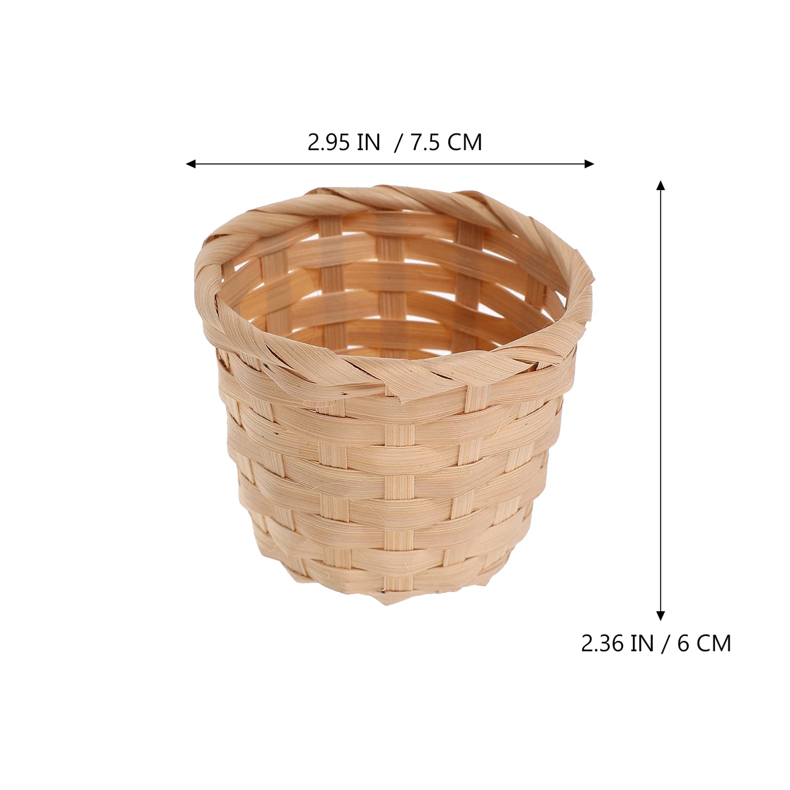 Doitool 20Pcs Mini Woven Baskets For Treats And Decor, Mini Woven Baskets Without Handles For Party Favors Crafts Decor (7.5X7.5