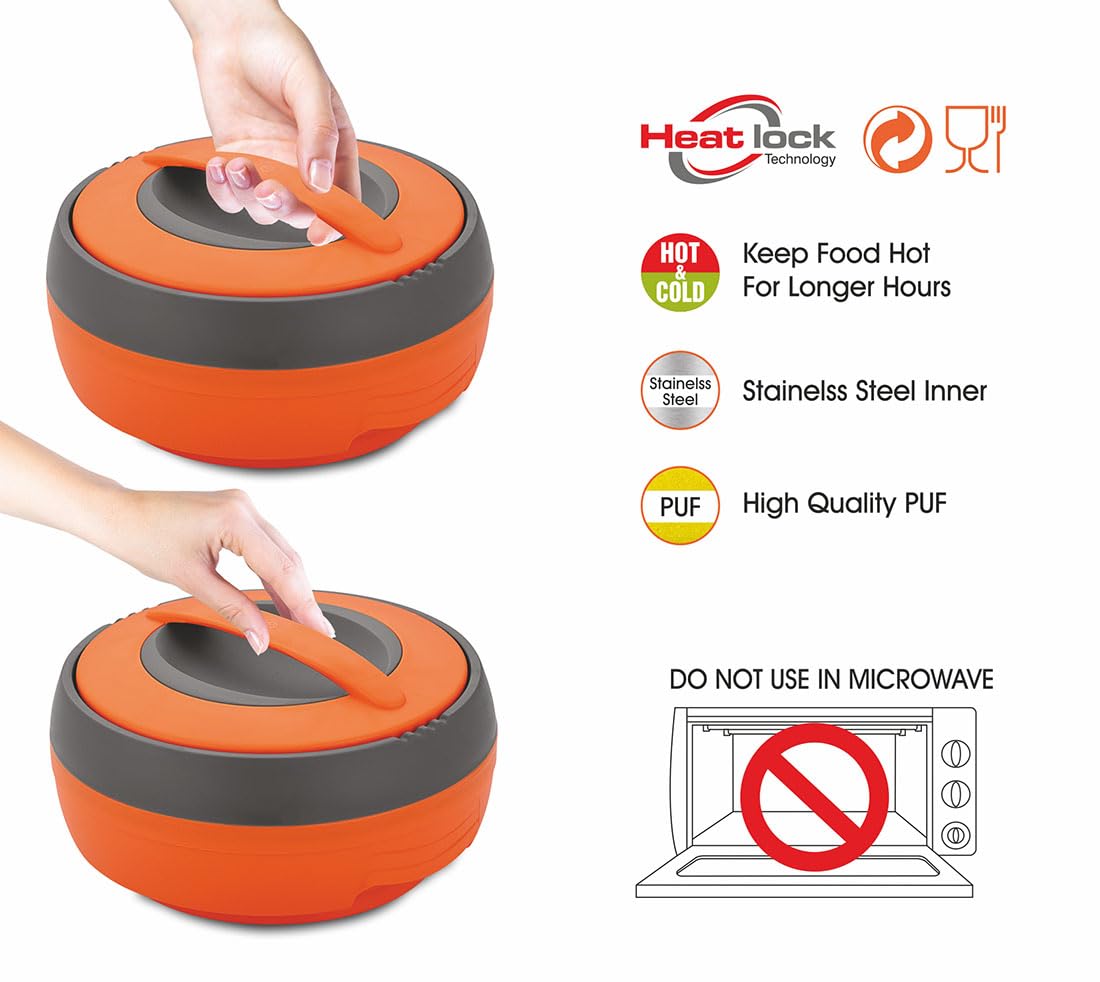 Asian Plastowares Cosmos Plastic Casserole Set, 3-Pieces, Orange