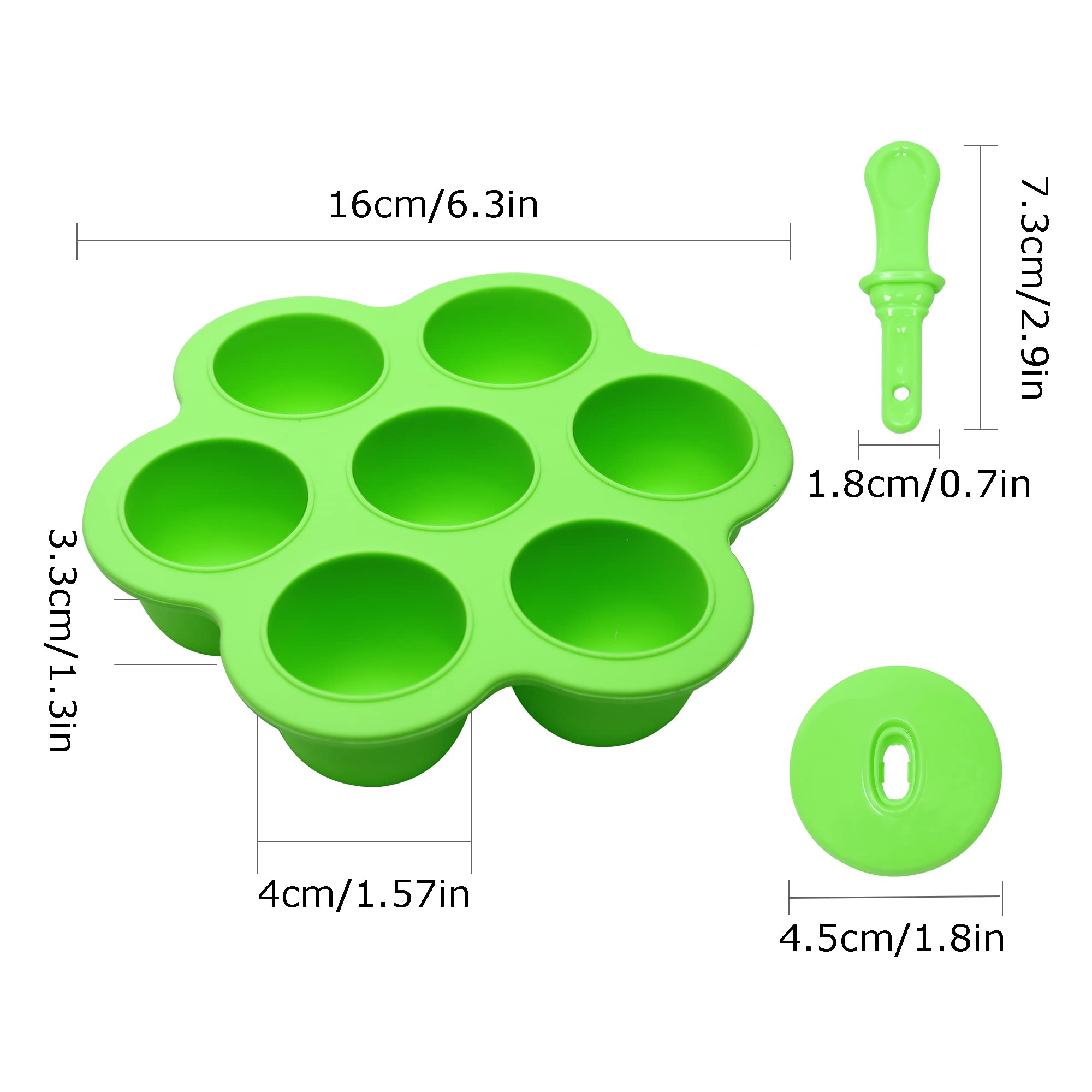 Silicone Popsicle Molds 7-Cavity Diy Ice Pop Mold With Colorful Sticks For Egg Biting Ice Cream Molds Baby Food Storage Containe