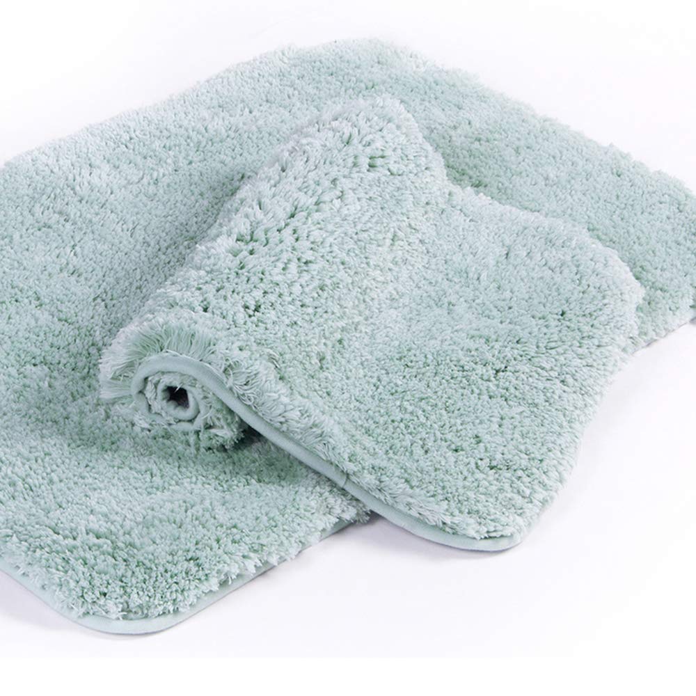 Walensee Shaggy 2 Piece Bath Rug Set, (20 X 32, 2 Pack Set, Aqua) Bathroom Rug Set Bath Mats For Bathroom Machine Wash/Dry Absor
