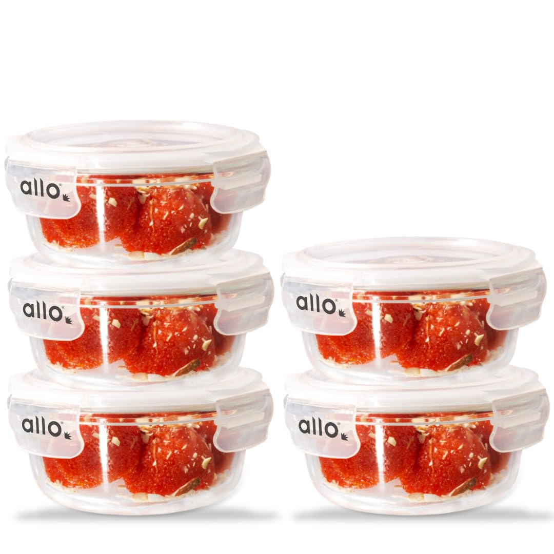 Allo Food Safe Borosilicate Glass Containers With Lids, 450C Oven Microwave Safe Containers, Meal Prep Borosilicate Glass Food S