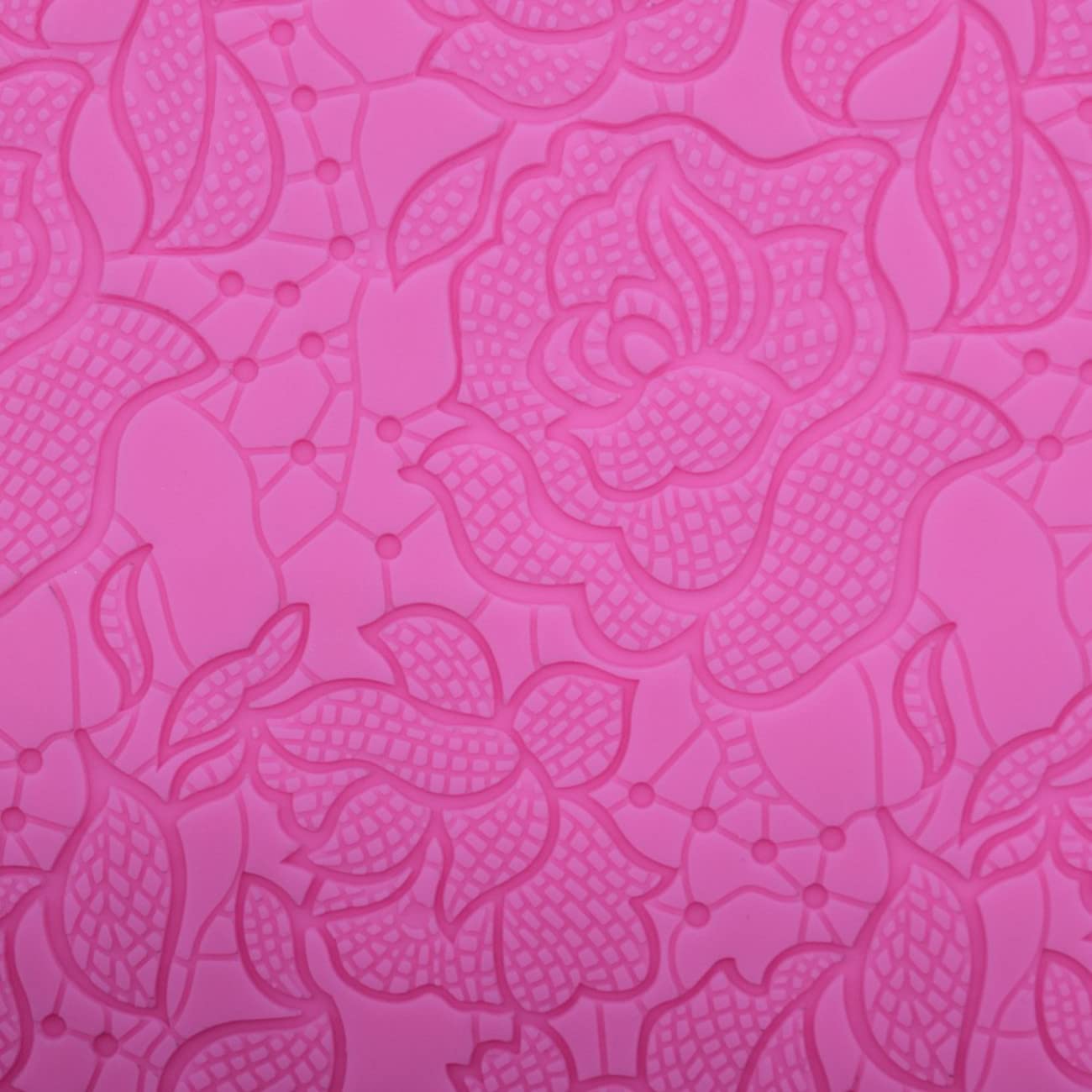 Xidmold Silicone Imprint Mat Gum Paste Rose Flower Press Mold Cake Embosser Silicone Lace Mat Fondant Decorating Mold Embossing