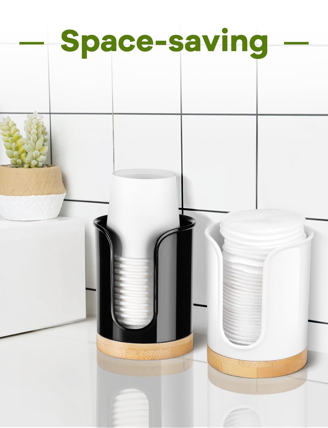 Bathroom Cup Holder - Small Cup Dispenser For Dixie 3 Oz Bathroom Cups, 3 4 Ounce Mouthwash Cup Dispenser - Pc/Bamboo, Black, Pa