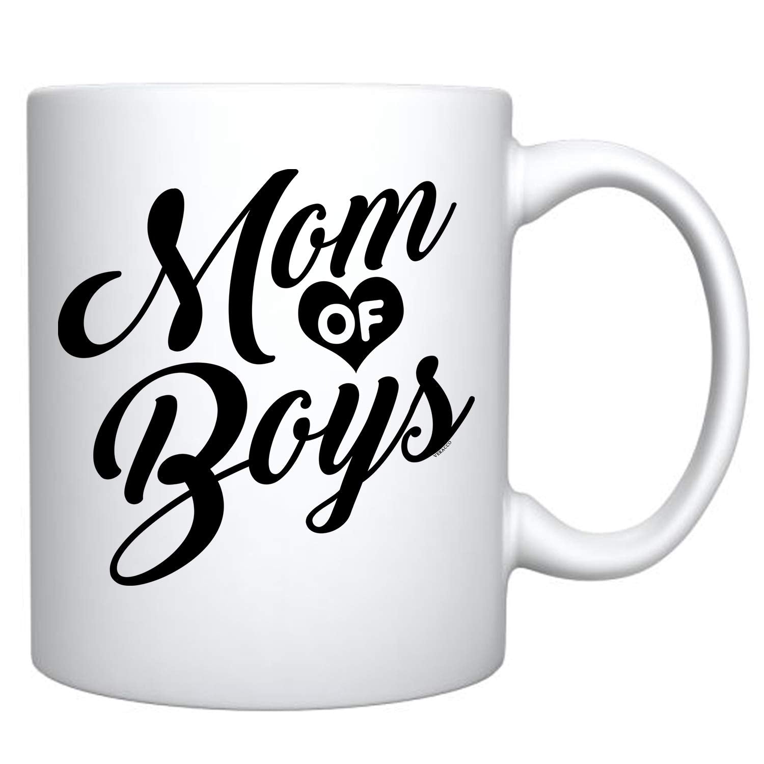 Veracco Mom Of Boys Coffee Mug Gifts For Her Birthday Mothers Day (White, Ceramic)