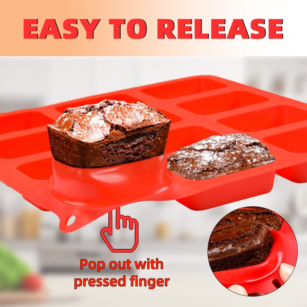 Silicone Mini Loaf Pan, Mini Bread Pan Brownie Pan, 12 Cavities Nonstick Food Grade For Baking Mini Bread, Brownie, Cornbread, C