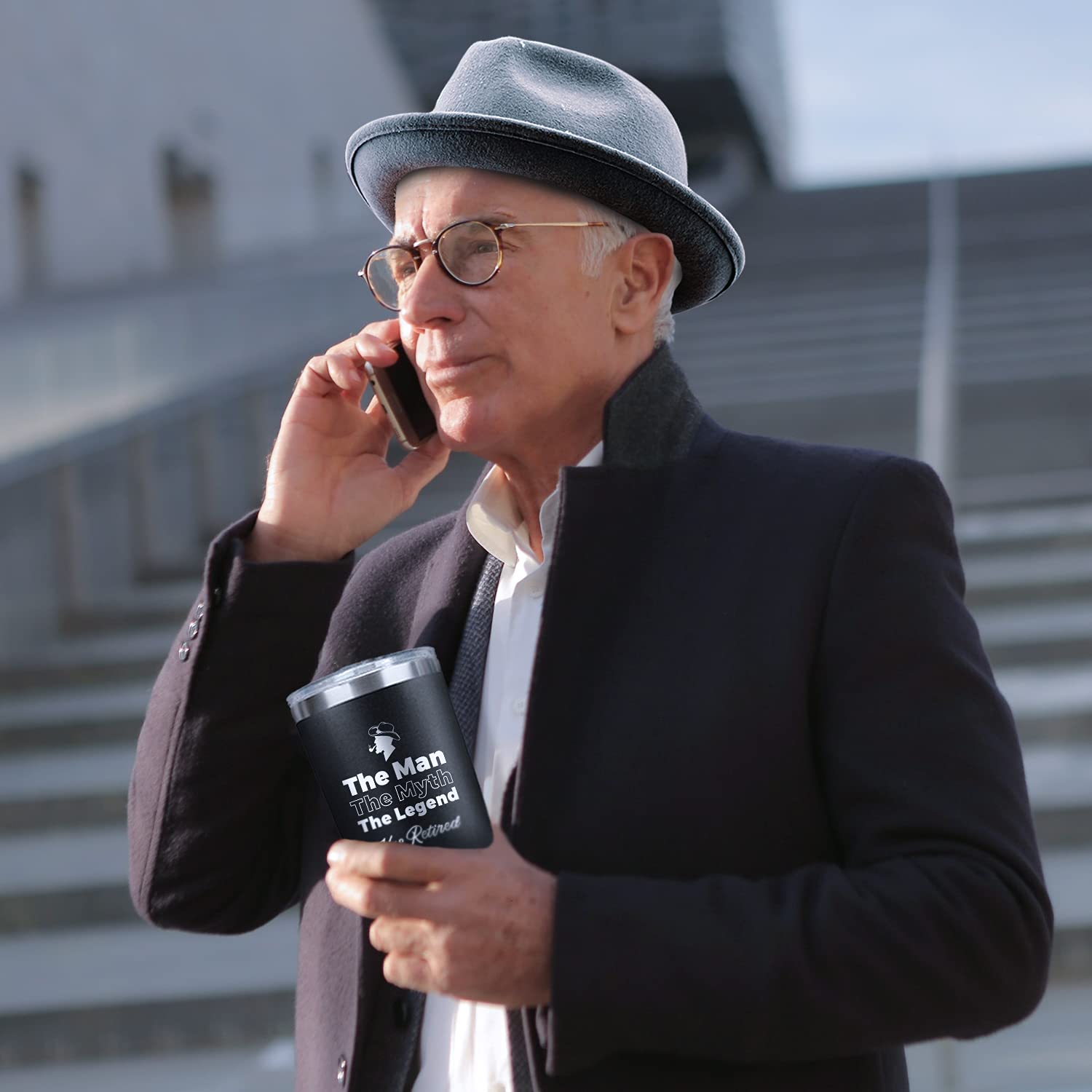 Retirement Gifts For Men Funny Tumbler Retiring Gift Ideas For Coworkers, Boss, Dad, Friends Stainless Steel Matte Black 20 Oz T