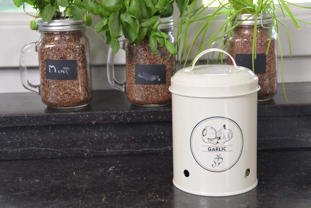 Esschert Design Garlic Storage Tin, Metal