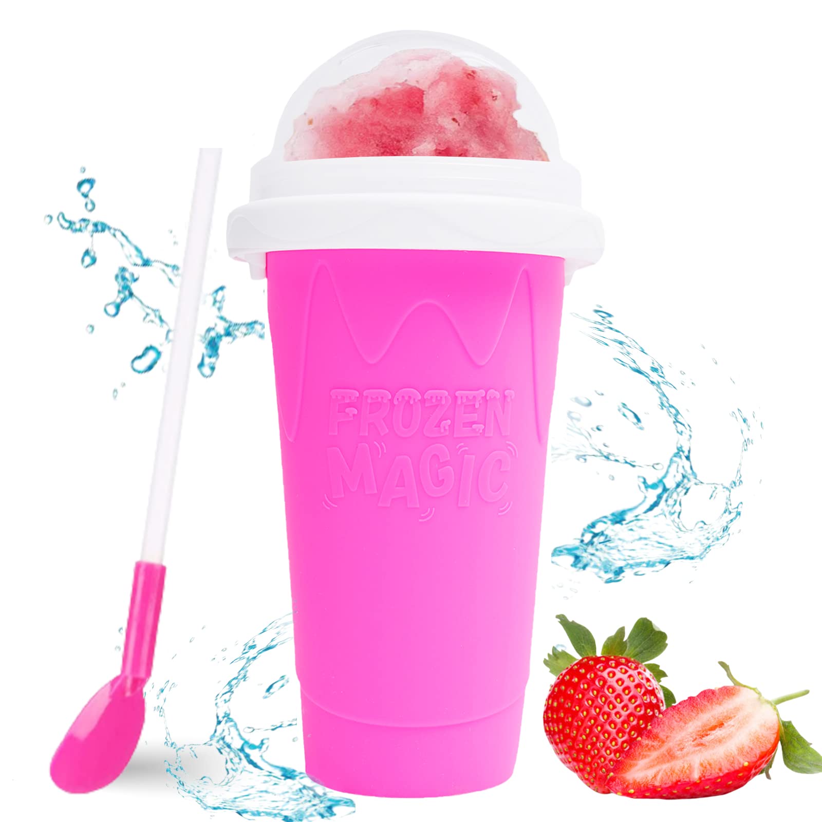 Hoinvaet Magic Slushy Maker Squeeze Cup Slushie Maker, Homemade Milk Shake Maker Cooling Cup Squee Diy Birthday Gifts For Kids (