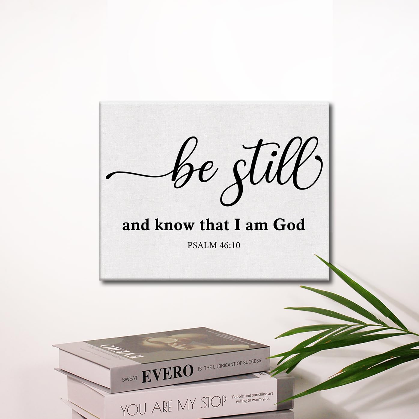 Inspirational Bible Verse Wall Art Canvas Painting Print Framed Be Still and Know Psalm 46:10 Scriptures Canvas Minimalist Chris