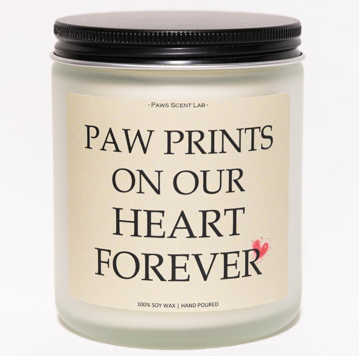 Paw Prints On Our Heart Forever Candle, Dog Memorial Gifts for Loss,Loss of Dog Sympathy Gift, Pet Memorial Gifts for Dogs - Lav