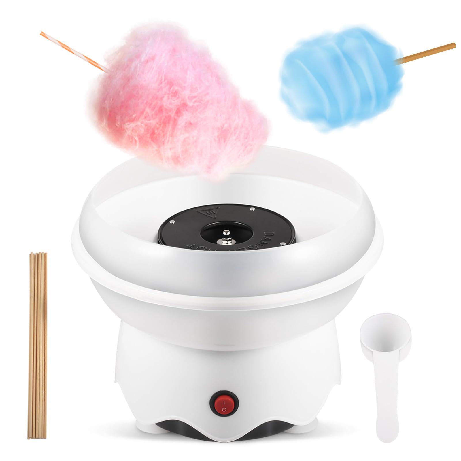FUNTELL Mini Cotton Candy Machine, Includes Sugar Scoop, Sticks Cotton Candy Maker for Birthday Party, Gifts, Home Uses