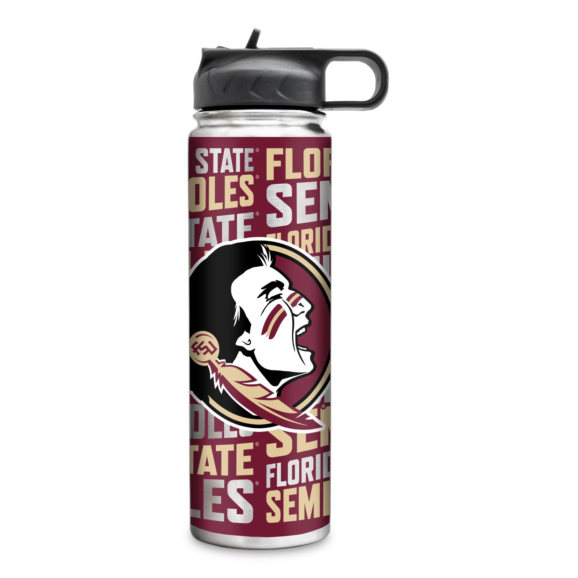 Rico Industries NCAA Florida State Seminoles 22oz Stainless Steel Tumbler with Lid - Great For Coffee, Tea, Water or Cocktails