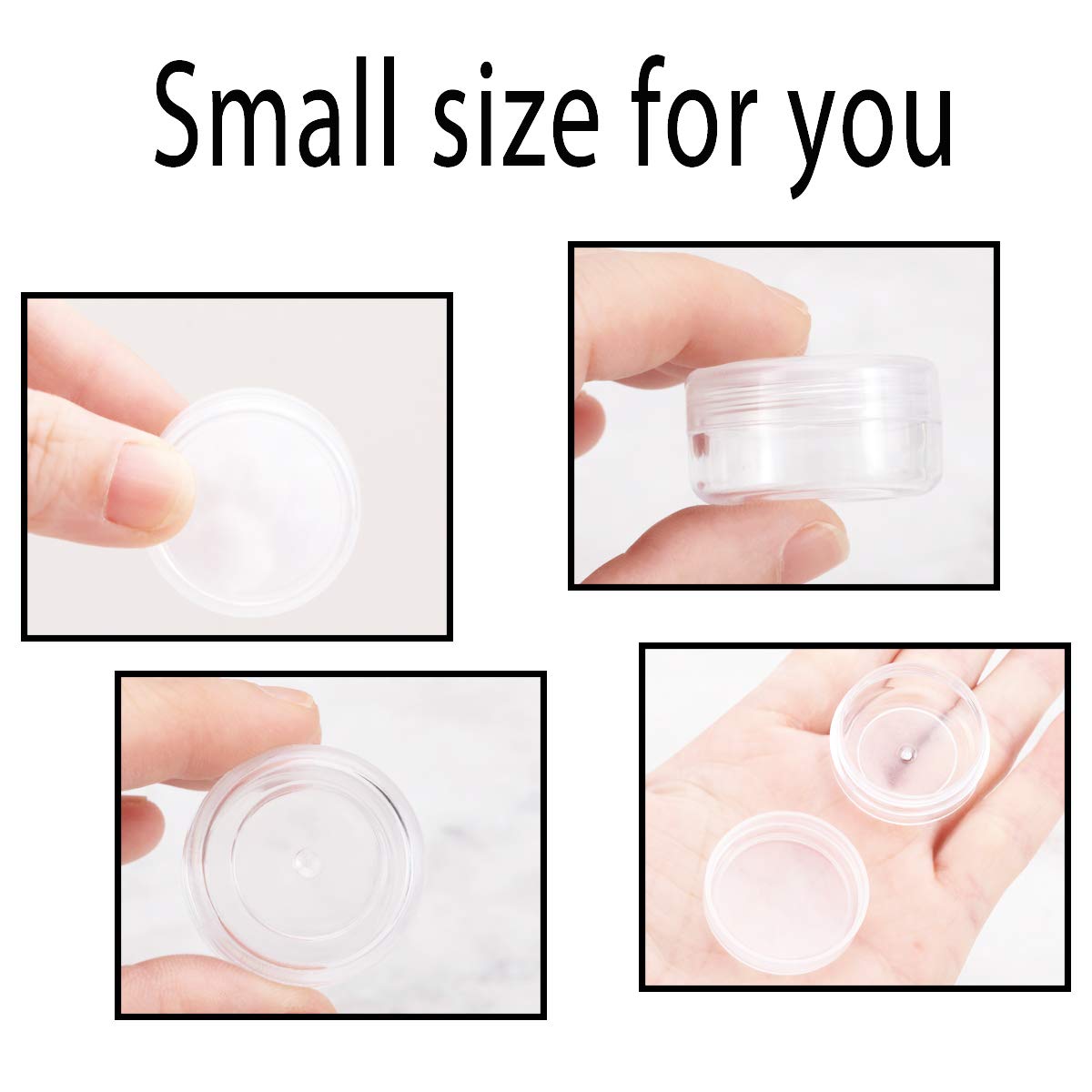 Tiny Cosmetic Containers, 3 Gram 50Pcs Sample Containers With Lids, Bpa Free Clear Sample Jars For Makeup, Lotion, Eye Shadow, P