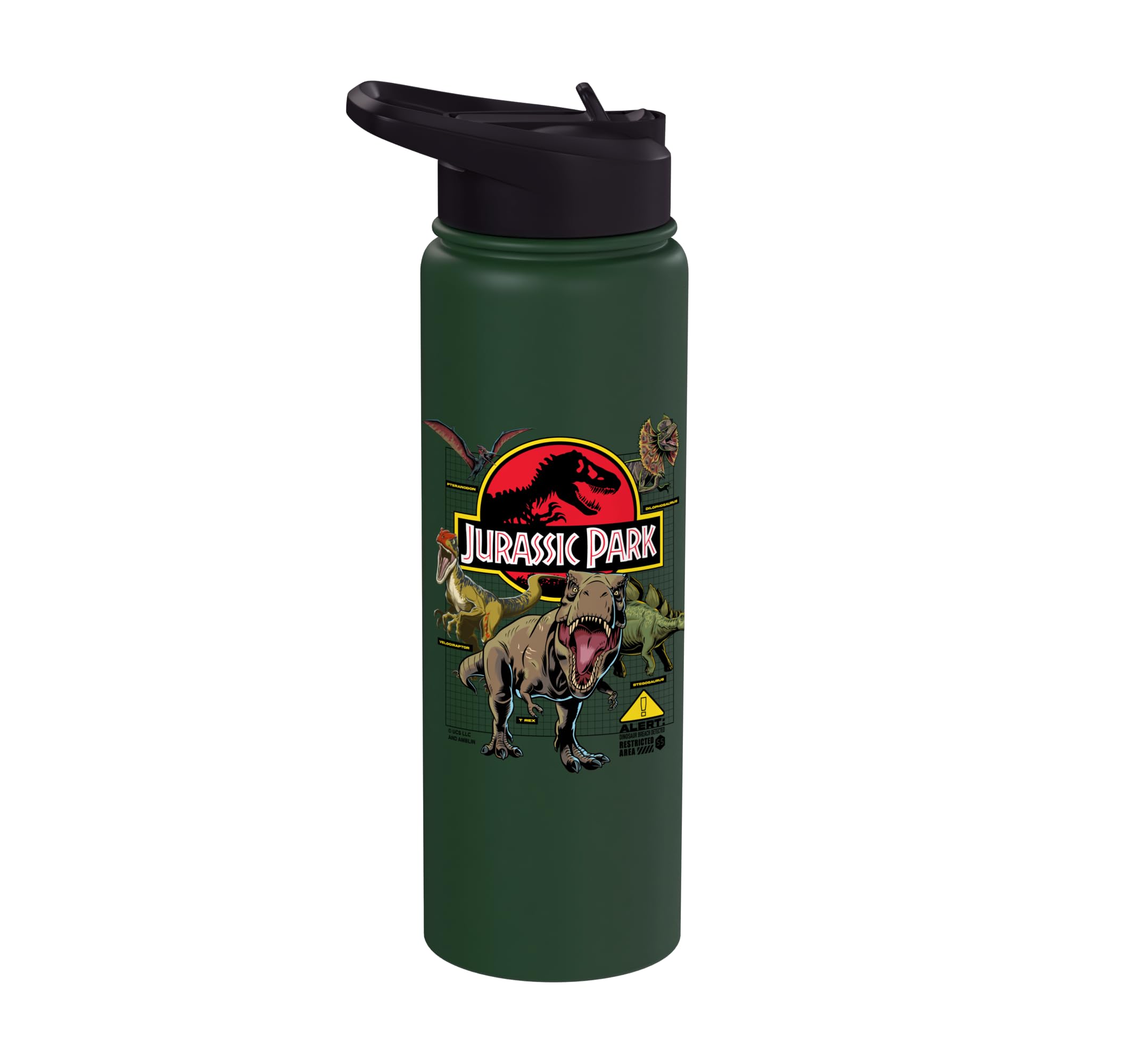 Jurassic Park Dinosaur Breach Stainless Steel Insulated Water Bottle