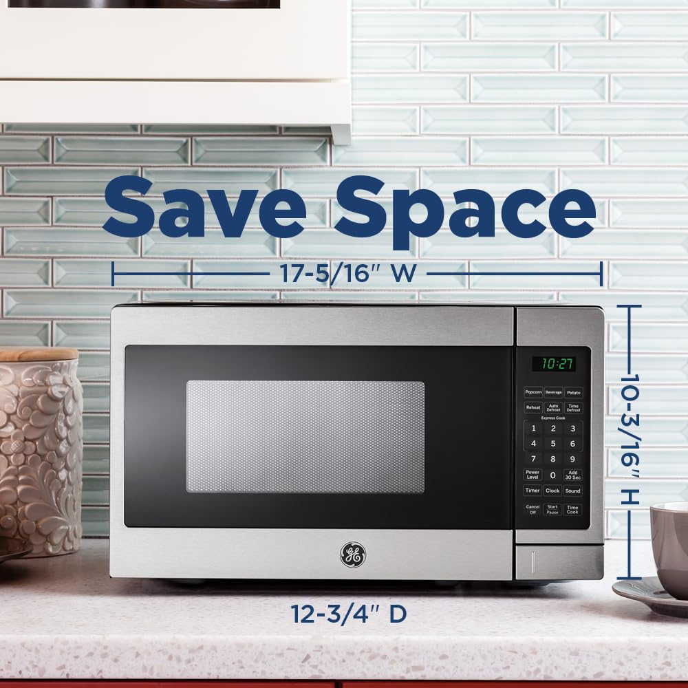 Ge Countertop Microwave Oven | 0.7 Cubic Feet Capacity, 700 Watts | Kitchen Essentials For The Countertop Or Dorm Room | Black