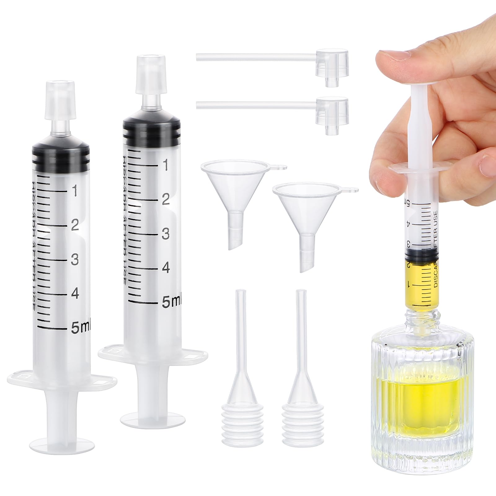 Segbeauty Perfume Refill Tool Kit, 8Pcs Plastic Clear Dispenser Set, Funnel & Pump For Travel Refillable Atomizer