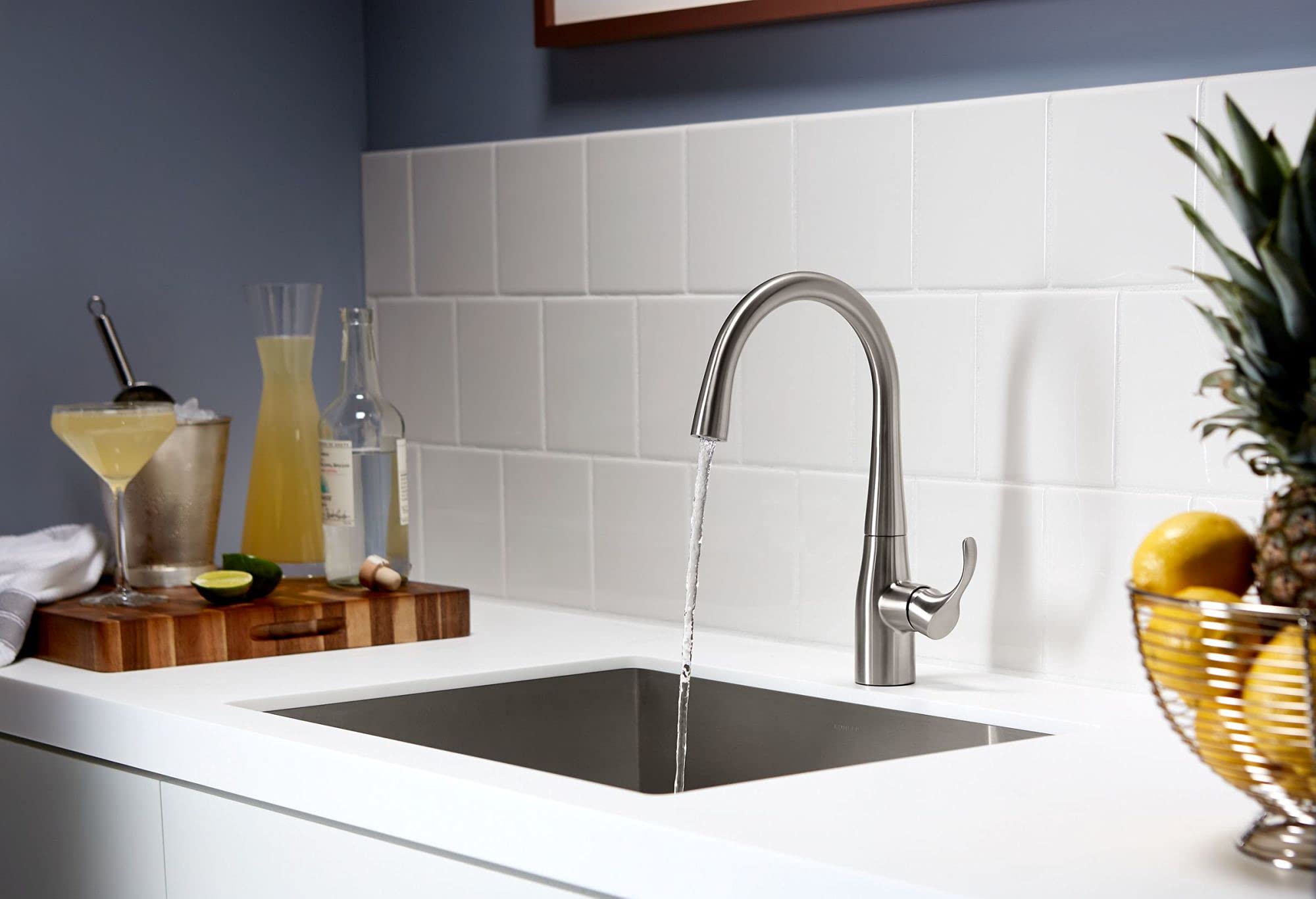 Kohler 22034-Cp Simplice Single Handle Kitchen Bar Faucet, Prep Sink Faucet, Polished Chrome