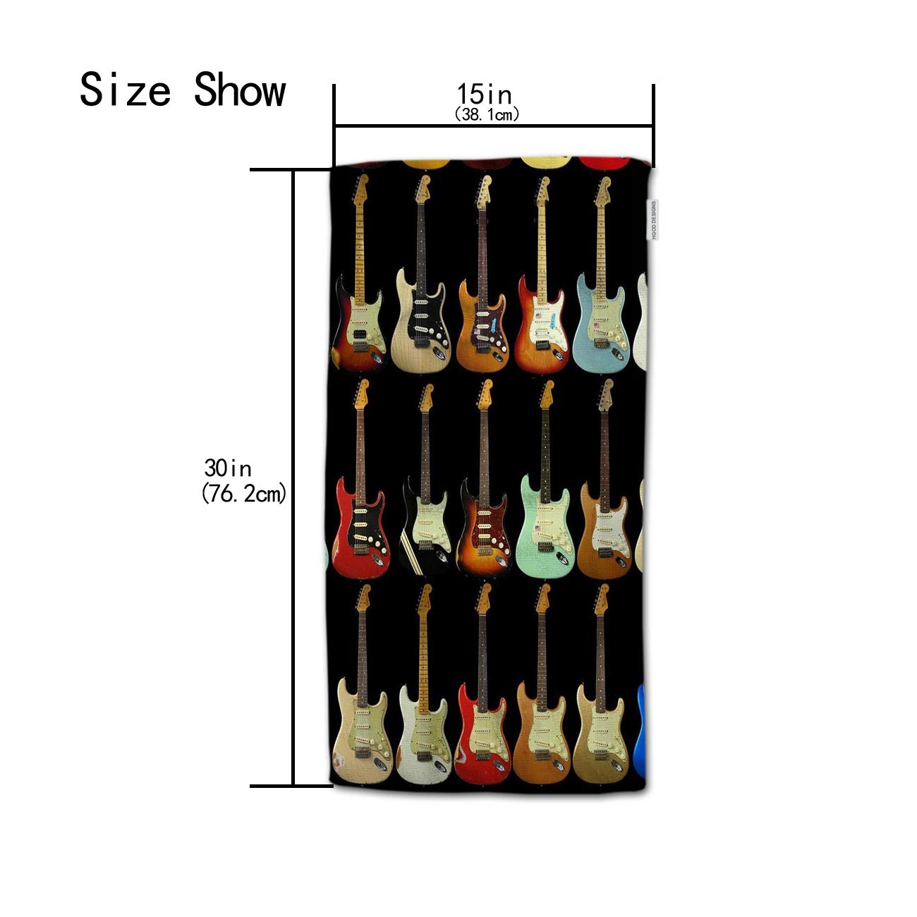 Hgod Designs Guitar Hand Towels,Abstract Musical Instrument Guitar 100% Cotton Soft Bath Hand Towels For Bathroom Kitchen Hotel