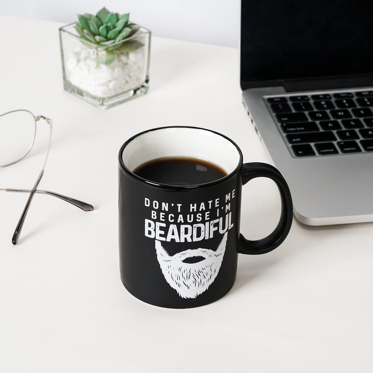Funny Coffee Mugs for Men - Birthday, Christmas Gifts for Beard Lovers - Bearded Dad, Brother, Uncle, Boyfriend, Husband Gift Id