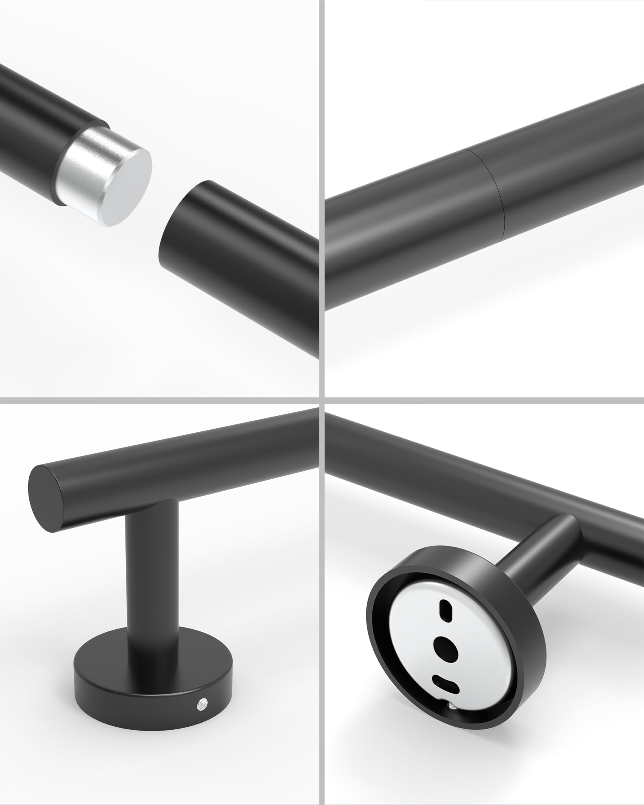 Wzkaly Black Towel Bar, 22 Inch 304 Stainless Steel Towel Rack Bathroom, Towel Holder Black Wall Mount, Total Length 24 Inch