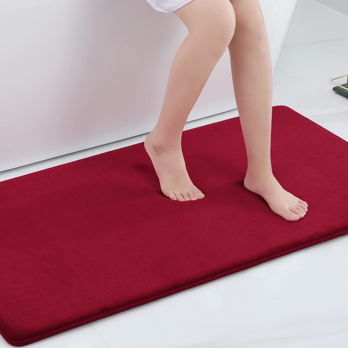 Smiry Memory Foam Bath Mat, Extra Soft Absorbent Bathroom Rugs Non Slip Bath Rug Runner For Shower Bathroom Floors, 47'' X 24'',