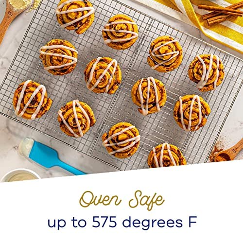Ultra Cuisine Aluminum Baking Sheet With Stainless Steel Cooling Rack Set - Half Sheet Size Pan 13 X 18 Inch, Durable Rimmed Sid