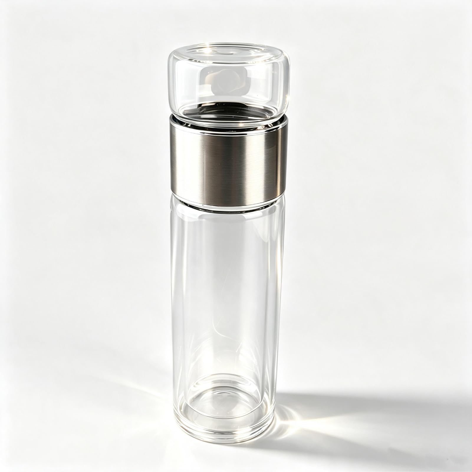 Yosoo Health Gear Tea Infuser Bottle 420ml  LeakProof Double Layer Stainless Steel & Glass Tea Bottle with Water Separation fo